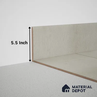MDF Skirting Meriline PM 00542 G | 8 ft x 5.5 inch - 12 mm | Compatibe for SPC Flooring SP 00075 F