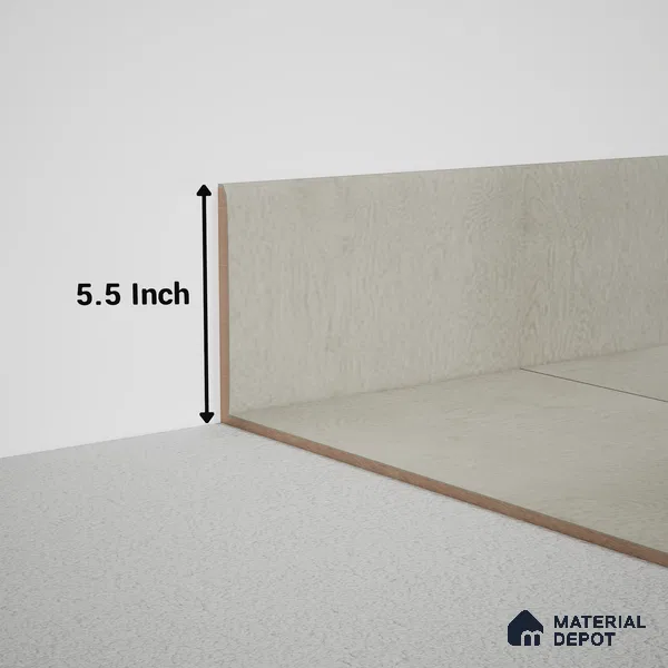 MDF Skirting Meriline PM 00542 G | 8 ft x 5.5 inch - 12 mm | Compatibe for SPC Flooring SP 00075 F