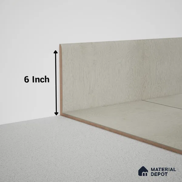 MDF Skirting Meriline PM 00542 H | 8 ft x 6 inch - 12 mm | Compatibe for SPC Flooring SP 00075 F