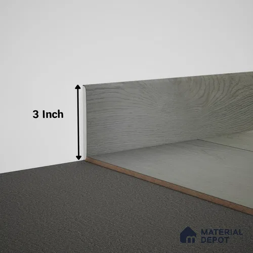WPC Skirting Meriline PM 00542 AD | 8 ft x 3 inch - 12 mm | Compatibe for SPC Flooring SP 00075 F