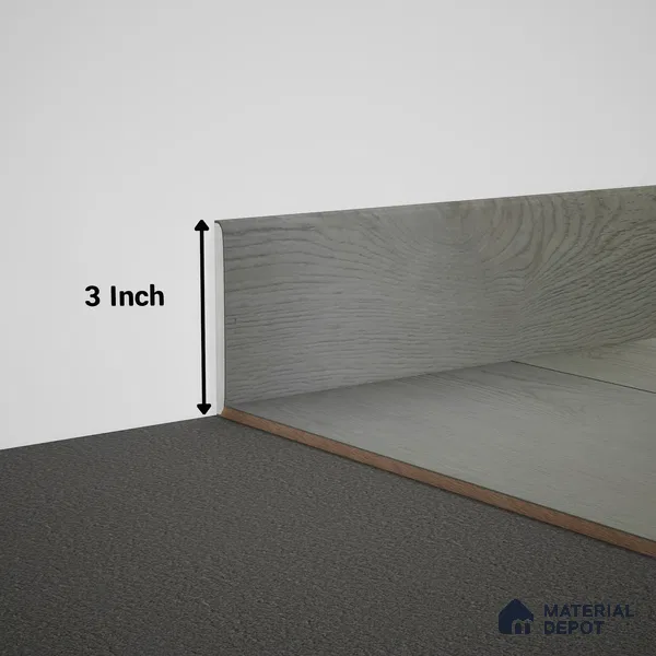 WPC Skirting Meriline PM 00542 AD | 8 ft x 3 inch - 12 mm | Compatibe for SPC Flooring SP 00075 F