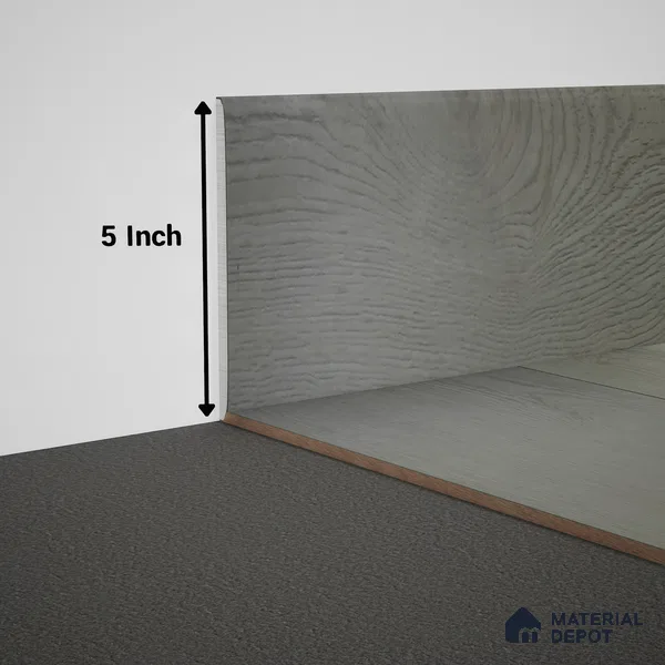 WPC Skirting Meriline PM 00542 AH | 8 ft x 5 inch - 12 mm | Compatibe for SPC Flooring SP 00075 F