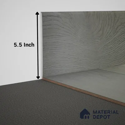 WPC Skirting Meriline PM 00542 AI | 8 ft x 5.5 inch - 12 mm | Compatibe for SPC Flooring SP 00075 F