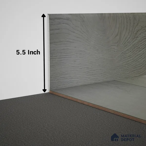 WPC Skirting Meriline PM 00542 AI | 8 ft x 5.5 inch - 12 mm | Compatibe for SPC Flooring SP 00075 F