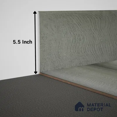 WPC Skirting Meriline PM 00543 AI | 8 ft x 5.5 inch - 12 mm | Compatibe for SPC Flooring SP 00075 G