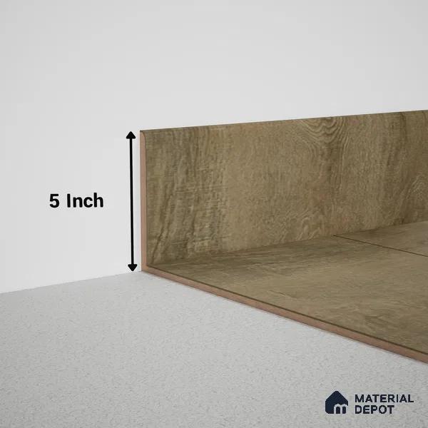 MDF Skirting Meriline PM 00537 N | 8 ft x 5 inch - 15 mm | Compatibe for SPC Flooring SP 00075