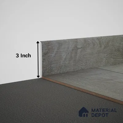 WPC Skirting Meriline PM 00537 AD | 8 ft x 3 inch - 12 mm | Compatibe for SPC Flooring SP 00075