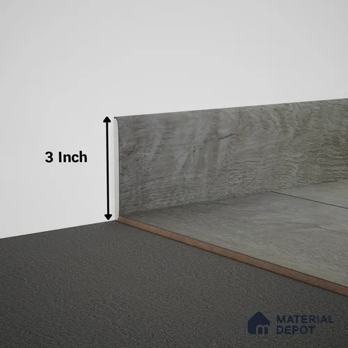 WPC Skirting Meriline PM 00537 AL | 8 ft x 3 inch - 15 mm | Compatibe for SPC Flooring SP 00075