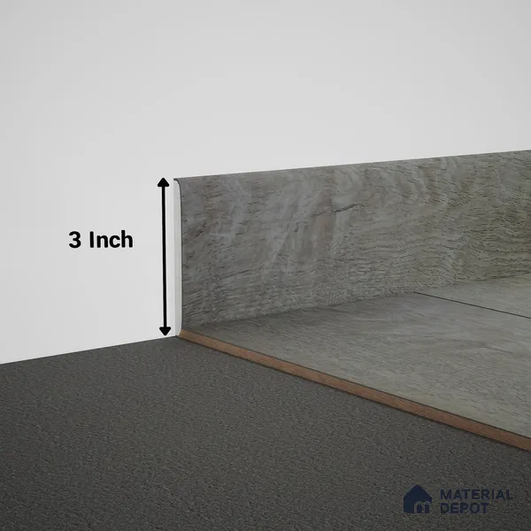 WPC Skirting Meriline PM 00537 AD | 8 ft x 3 inch - 12 mm | Compatibe for SPC Flooring SP 00075