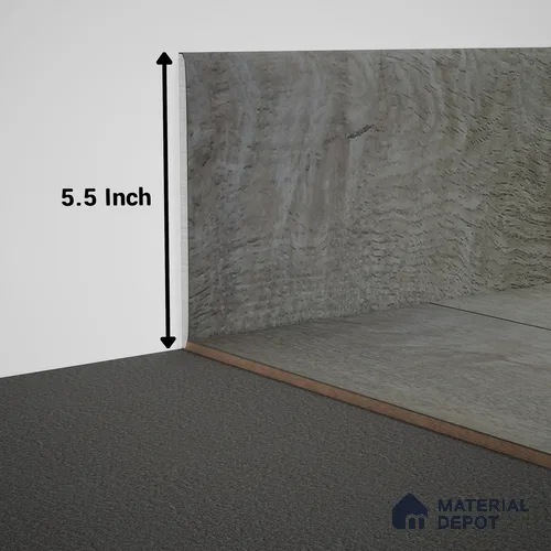 WPC Skirting Meriline PM 00537 AI | 8 ft x 5.5 inch - 12 mm | Compatibe for SPC Flooring SP 00075