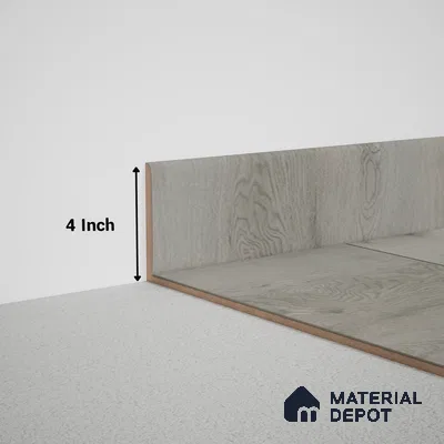 MDF Skirting Meriline PM 00545 D | 8 ft x 4 inch - 12 mm | Compatibe for SPC Flooring SP 00076 B