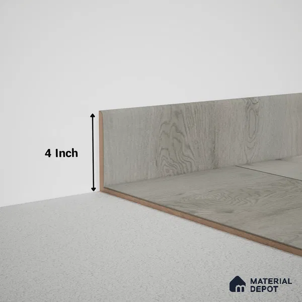 MDF Skirting Meriline PM 00545 D | 8 ft x 4 inch - 12 mm | Compatibe for SPC Flooring SP 00076 B