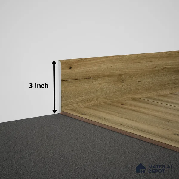 WPC Skirting Meriline PM 00546 AL | 8 ft x 3 inch - 15 mm | Compatibe for SPC Flooring SP 00076 C