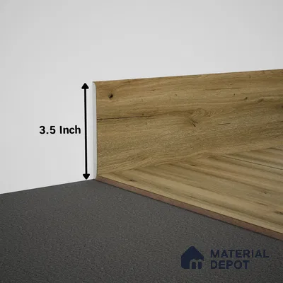 WPC Skirting Meriline PM 00546 AE | 8 ft x 3.5 inch - 12 mm | Compatibe for SPC Flooring SP 00076 C