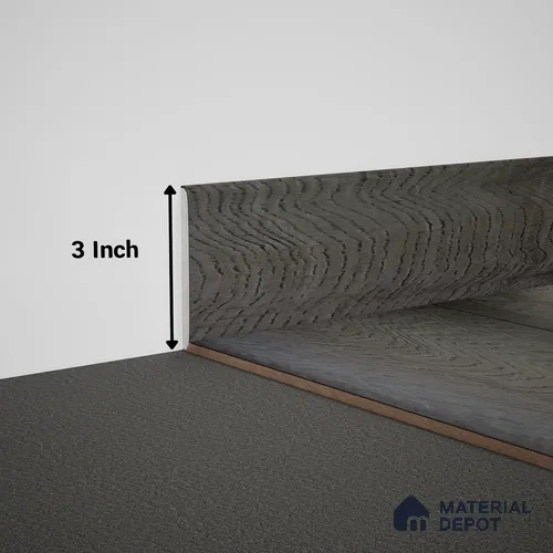 WPC Skirting Meriline PM 00547 AL | 8 ft x 3 inch - 15 mm | Compatibe for SPC Flooring SP 00076 D