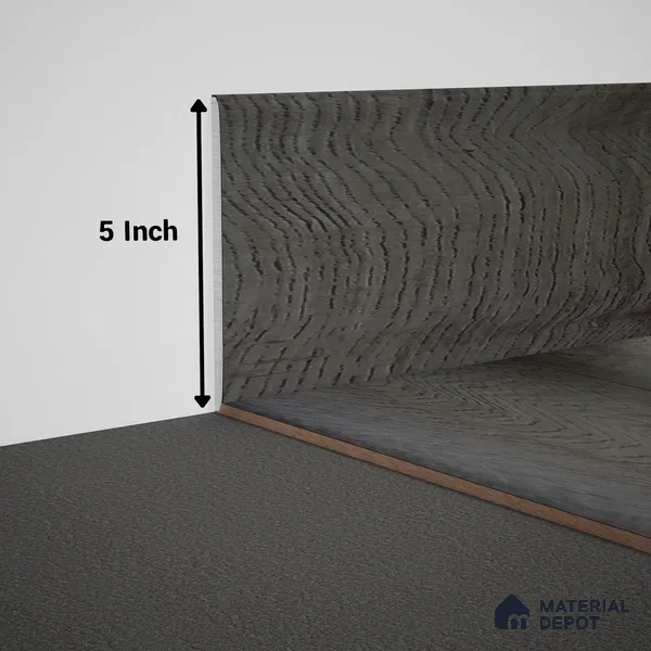 WPC Skirting Meriline PM 00547 AP | 8 ft x 5 inch - 15 mm | Compatibe for SPC Flooring SP 00076 D