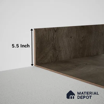 MDF Skirting Meriline PM 00548 G | 8 ft x 5.5 inch - 12 mm | Compatibe for SPC Flooring SP 00076 E