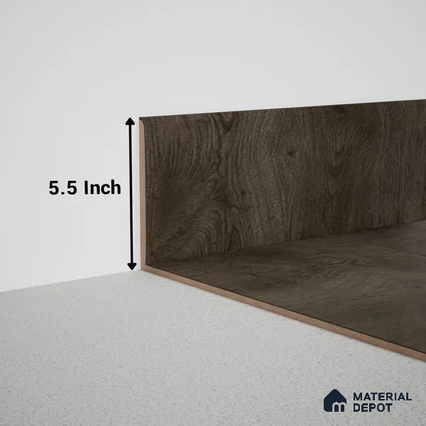 MDF Skirting Meriline PM 00548 G | 8 ft x 5.5 inch - 12 mm | Compatibe for SPC Flooring SP 00076 E