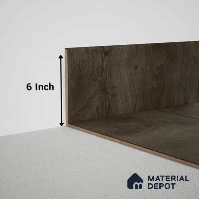 MDF Skirting Meriline PM 00548 H | 8 ft x 6 inch - 12 mm | Compatibe for SPC Flooring SP 00076 E