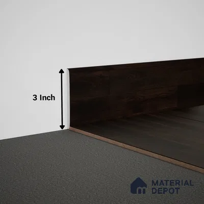 WPC Skirting Meriline PM 00549 AD | 8 ft x 3 inch - 12 mm | Compatibe for SPC Flooring SP 00076 F
