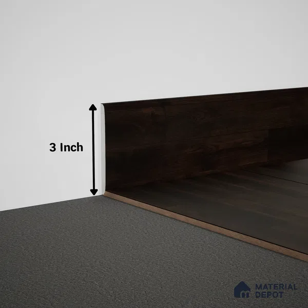WPC Skirting Meriline PM 00549 AD | 8 ft x 3 inch - 12 mm | Compatibe for SPC Flooring SP 00076 F