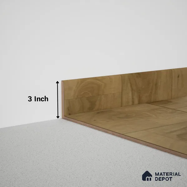 MDF Skirting Meriline PM 00550 B | 8 ft x 3 inch - 12 mm | Compatibe for SPC Flooring SP 00076 G