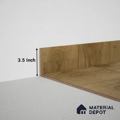 MDF Skirting Meriline PM 00550 K | 8 ft x 3.5 inch - 15 mm | Compatibe for SPC Flooring SP 00076 G