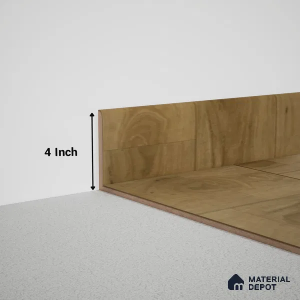MDF Skirting Meriline PM 00550 D | 8 ft x 4 inch - 12 mm | Compatibe for SPC Flooring SP 00076 G
