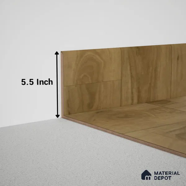 MDF Skirting Meriline PM 00550 G | 8 ft x 5.5 inch - 12 mm | Compatibe for SPC Flooring SP 00076 G