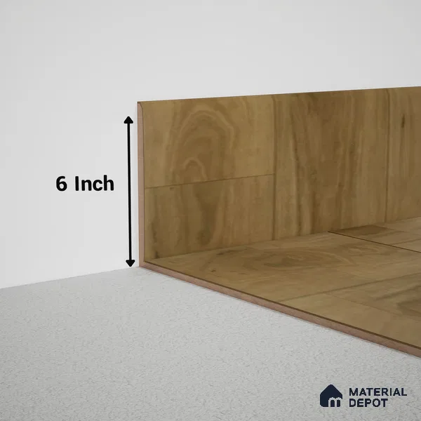 MDF Skirting Meriline PM 00550 P | 8 ft x 6 inch - 15 mm | Compatibe for SPC Flooring SP 00076 G