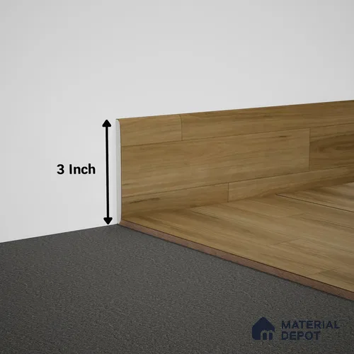 WPC Skirting Meriline PM 00550 AL | 8 ft x 3 inch - 15 mm | Compatibe for SPC Flooring SP 00076 G