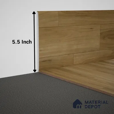 WPC Skirting Meriline PM 00550 AI | 8 ft x 5.5 inch - 12 mm | Compatibe for SPC Flooring SP 00076 G