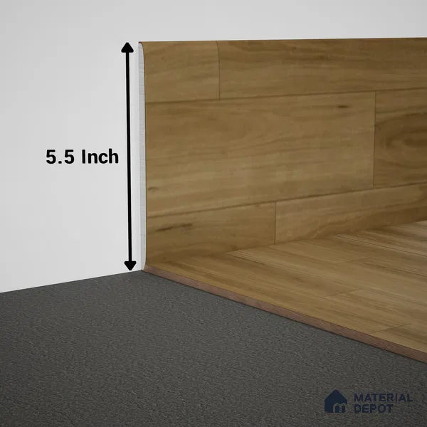 WPC Skirting Meriline PM 00550 AI | 8 ft x 5.5 inch - 12 mm | Compatibe for SPC Flooring SP 00076 G