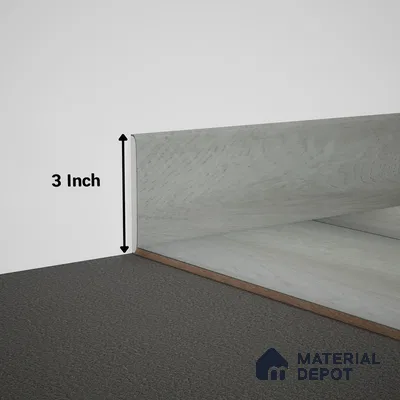 WPC Skirting Meriline PM 00544 AD | 8 ft x 3 inch - 12 mm | Compatibe for SPC Flooring SP 00076