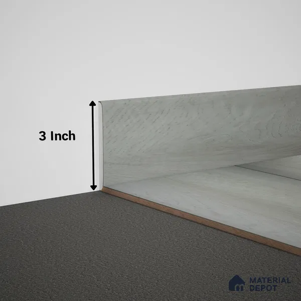 WPC Skirting Meriline PM 00544 AD | 8 ft x 3 inch - 12 mm | Compatibe for SPC Flooring SP 00076
