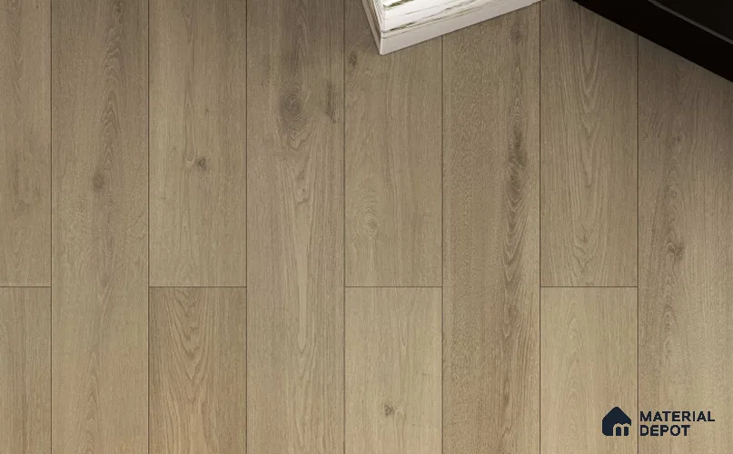 Hybrid HDF Laminate Wood Floor AC5 Grade LF 00357 H Velora Evening Whisper 48 x 8 inch (1216x197 mm) - 8 mm | 100 HRS Spill Proof | EIR Surface | Anti Static and Stain Resistant | 0.5 mm Small V Groove | Uniclic