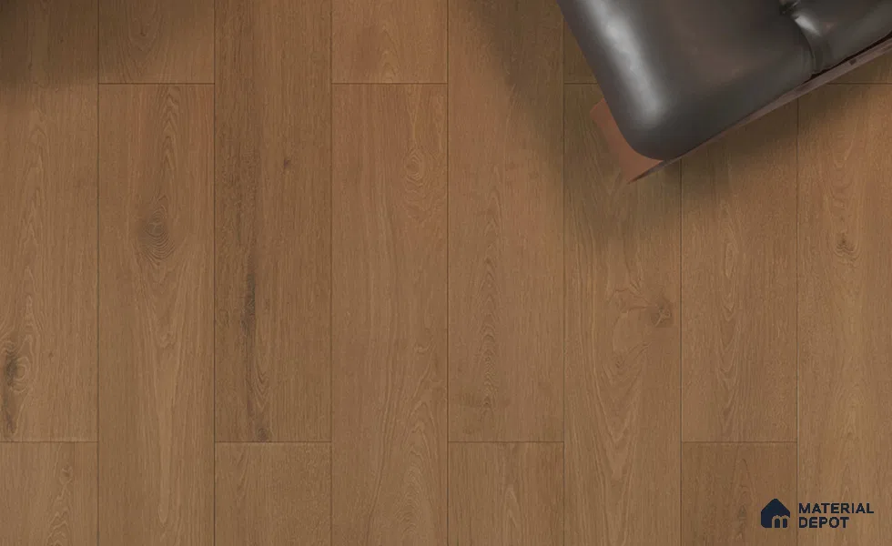 Hybrid HDF Laminate Wood Floor AC5 Grade LF 00357 G Velora Icy Echo 48 x 8 inch (1216x197 mm) - 8 mm | 100 HRS Spill Proof | EIR Surface | Anti Static and Stain Resistant | 0.5 mm Small V Groove | Uniclic