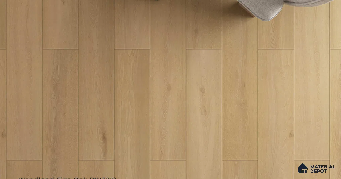 Hybrid HDF Laminate Wood Floor AC5 Grade LF 00357 B Velora Golden Whisper 48 x 8 inch (1216x197 mm) - 8 mm | 100 HRS Spill Proof | EIR Surface | Anti Static and Stain Resistant | 0.5 mm Small V Groove | Uniclic