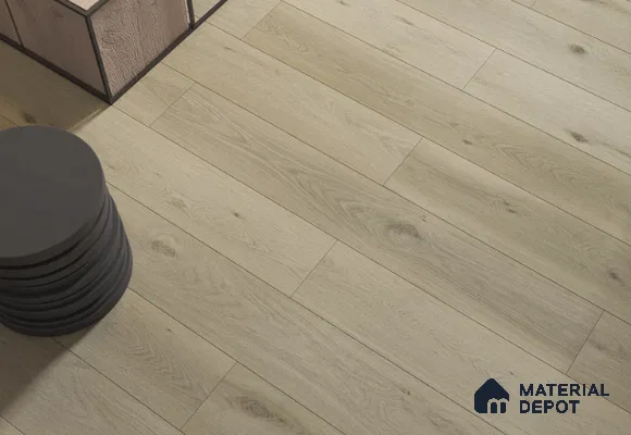 Laminate Wood Floor AC5 Grade LF 00355 G Baltic Slate Oak 48 x 7 inch (1216x197 mm) - 8 mm | 0.5 mm V Groove | Real Wood Touch Surface | Uniclic Installation