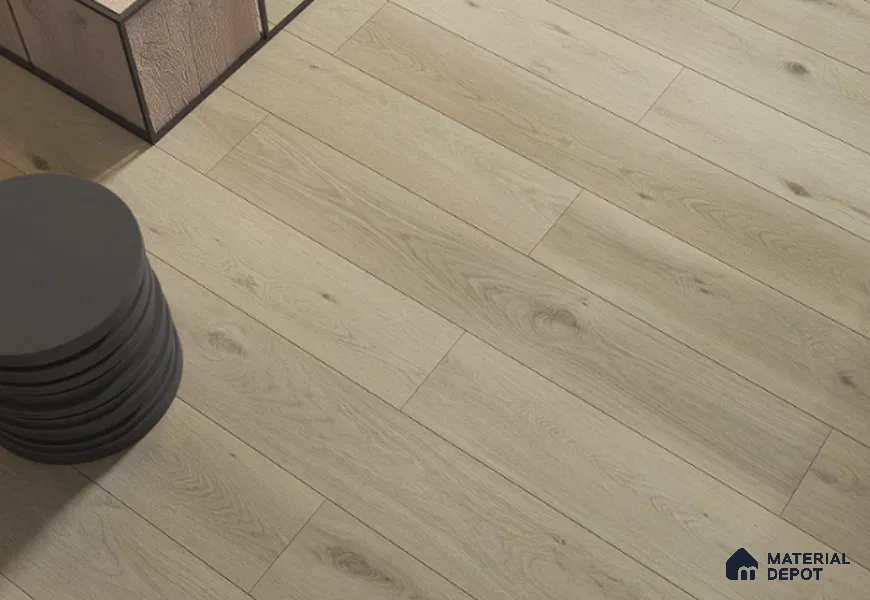 Laminate Wood Floor AC5 Grade LF 00355 G Baltic Slate Oak 48 x 7 inch (1216x197 mm) - 8 mm | 0.5 mm V Groove | Real Wood Touch Surface | Uniclic Installation