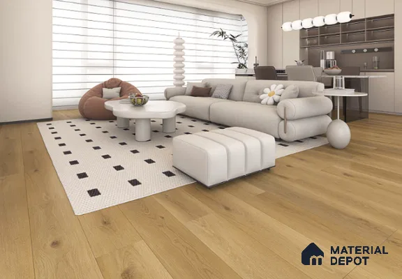 Laminate Wood Floor AC5 Grade LF 00355 D Provence Villa Oak 48 x 7 inch (1216x197 mm) - 8 mm | 0.5 mm V Groove | Real Wood Touch Surface | Uniclic Installation