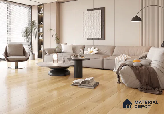 Laminate Wood Floor AC5 Grade LF 00355 C Versailles Charm Oak 48 x 7 inch (1216x197 mm) - 8 mm | 0.5 mm V Groove | Real Wood Touch Surface | Uniclic Installation