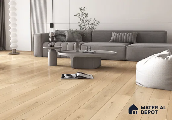 Laminate Wood Floor AC5 Grade LF 00355 B Vienna Cafe Oak 48 x 7 inch (1216x197 mm) - 8 mm | 0.5 mm V Groove | Real Wood Touch Surface | Uniclic Installation