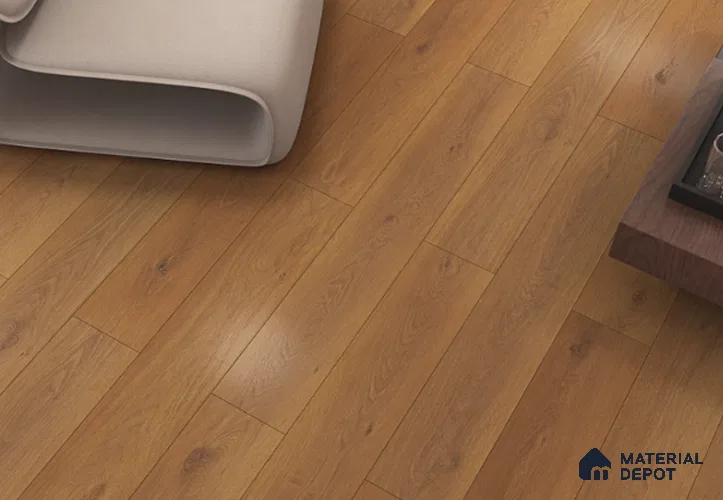 Laminate Wood Floor AC5 Grade LF 00355 Apline Mist Oak 48 x 7 inch (1216x197 mm) - 8 mm | 0.5 mm V Groove | Real Wood Touch Surface | Uniclic Installation