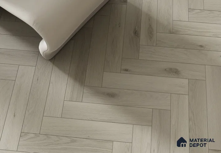 Laminate Wood Floor AC5 Grade LF 00358 H Sterling Herringbone 19 x 4 inch (470x95 mm) - 8.3 mm | 0.5 mm V Groove | Real Wood Touch Surface | Uniclic Installation