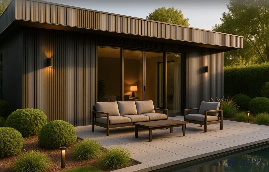 PN 06373 C Dark Walnut #CoEx473 | 9.5 ft x 8 inch (2900x201 mm) Texture Woodgrain Finish 3rd Generation Co-Extrusion WPC Exterior Wall Cladding - 26 mm