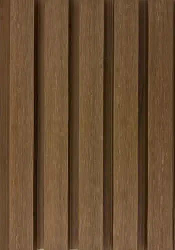 PN 06373 Teak #CoEx471 | 9.5 ft x 8 inch (2900x201 mm) Texture Woodgrain Finish 3rd Generation Co-Extrusion WPC Exterior Wall Cladding - 26 mm