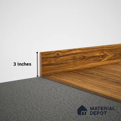 MDF Skirting  TF 00449 E | 8 ft x 3 Inch | Compatible for Laminate Wood Floor SP 00077