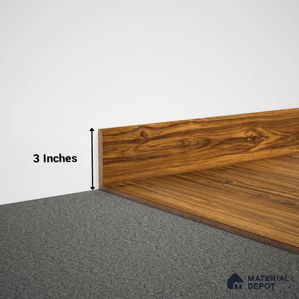 MDF Skirting  TF 00449 E | 8 ft x 3 Inch | Compatible for Laminate Wood Floor SP 00077