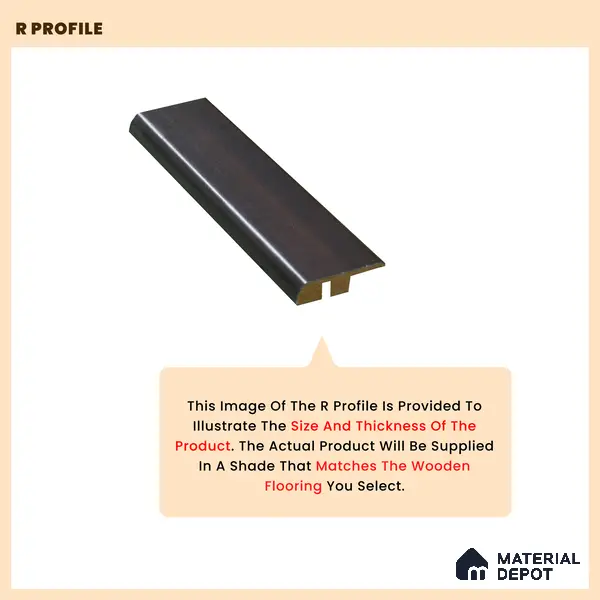 MDF Reducer R Profile Evoke TF 00300 K | 8 ft x 23 mm x 12 mm | Compatible for Laminate Wood Floor LF 00339 E